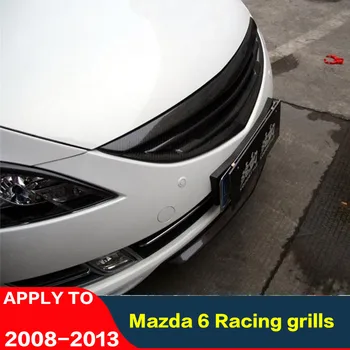 PRO Mazda 6 Závodní Grily Uhlíkových Vláken 2. Generace M6 Dekorativní Kryt Pro ABS Nárazník Ok Kryt Přední Mřížka Nárazníku 08-13