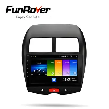 FUNROVER android9.0 2,5 D+IPS auto rádio multimediální přehrávač Pro Mitsubishi ASX, Peugeot 4008 Citroen C4 stereo dvd navigace RDS FM