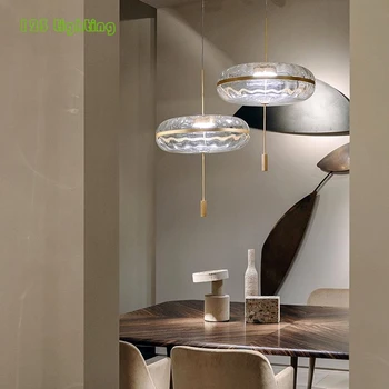 Čiré Sklo Crystal LED Svítidlo Salonu Přívěsek Světla Restaurace Přívěsek lampy Visí světla, Nový Design Home Deco
