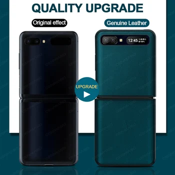 Pravé Kůže pro Samsung Galaxy Z flip Pouzdro pro Galaxy Z Flip Kryt Telefonu Vysoce Kvalitní Kompletní Ochranu Zadní Kryt Fundas