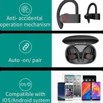 JHO-A9S Bluetooth 5.0 ucho-montáž bezdrátové TWS sluchátka hi-fi třídy plné-frekvence dynamické fone de ouvido auriculares sluchátka