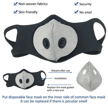 Cyklistika pleťové Masky s Ventilem Bike Carbon Maska Filtry PM 2,5 Anti-Znečištění v Pračce Aktivuje Dýchání Ústy Čepice Mascarillas