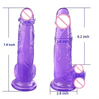 Velká Velikost Realistické Pro Začátečníky Penis 7.8 Palců Crystal Penis S Přísavkou Penis, Obrovské Dildo Penis Dospělé Produktu Sex Hračka Pro Ženy