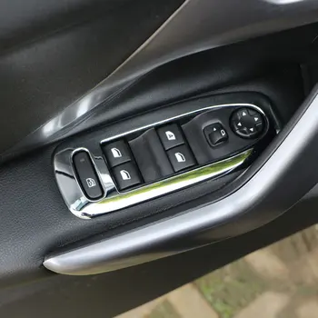 Xburstcar pro Peugeot 2008 - 2019 Auto ABS Chrom Interiér, Okna Zvedák Přepínač Krytu Windows Střihu, Nálepka Příslušenství