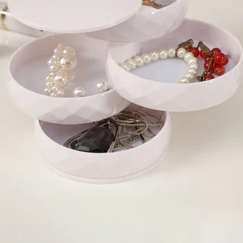 Přenosný Stručné Plná Barva šperkovnice Rotující Prsten Box šperkovnice Šperky Box Akryl Obdržení Krabice Ženy, šperkovnice