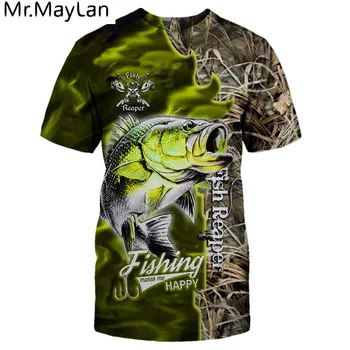 2020 nové rybářské tričko styl ležérní Digitální ryby 3D Tisk t-shirt Muži Ženy tričko Letní Krátký Rukáv O-neck Topy&Trička s-6xl