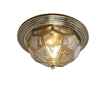 Doprava zdarma D35cm E27 Mosazné Vintage LED Moderní stropní Svítidlo Domácí Osvětlení Obývacího Pokoje Lesk Splachovací Mount Stropní Světla