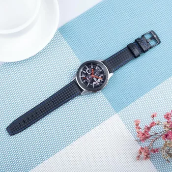 Uhlíkových Vláken Originální Kožené Smyčky pro Samsung Galaxy Gear S3 22 mm Náramek Popruh pro Hodinky Galaxy 46mm Huawei Watch 2 gt