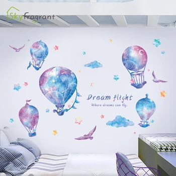 Hvězdné nebe horký vzduch balón, samolepky na zeď teplé obývací pokoj pohovka pozadí stěny dekor samolepící nálepka ložnice domácí dekor
