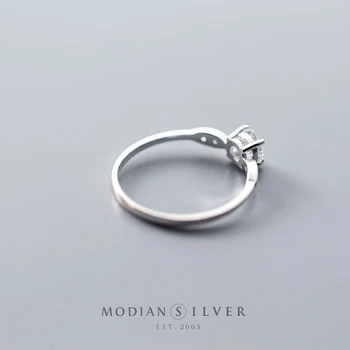Modian Zářivý AAA Zirkon Autentické Sterling Silver 925 Prsten pro Ženy Módní Weddind Zásnubní Dar Jemné Šperky Příslušenství