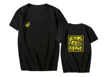Nové KPOP Zbloudilé Děti Nové Album jsem, KDO Unisex StrayKids T-shirt Graphic Tee Bavlněné tričko Krátký Rukáv Topy