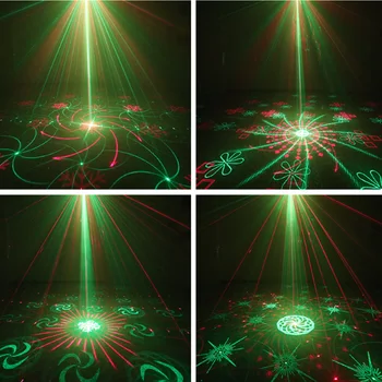 64 Vzory Projektor DJ Laserové Světlo červené, Modré a zelené LED Efekt světlo Disco koule s řadičem pohybu hlavy Strana Lampa