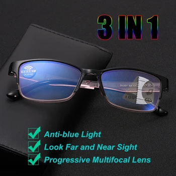 1ks Horké Anti-Modré Světlo Brýle na Čtení Smart Progresivní Multifokální Presbyopie Brýle Proti Oslnění, únavu Očí Vision Care Brýle