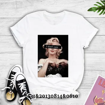 BÝT NORMÁLNÍ je NUDA Harajuku T-shirt Ženy, Marilyn Monroe T-shirt já se nestarám o Ulzzang Dámské tričko 90s módní top