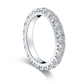 Kulatý Řez 3mm vytvořeny Lab Diamond Ring svatební návrh značky zářící jemné šperky 925 sterling silver kapely
