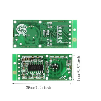 20ks/lot RCWL-0516 Mikrovlnná trouba Dopplerův Radar Senzor Switch Modul Lidské Indukční Deska Detektor pro Arduino RCmall