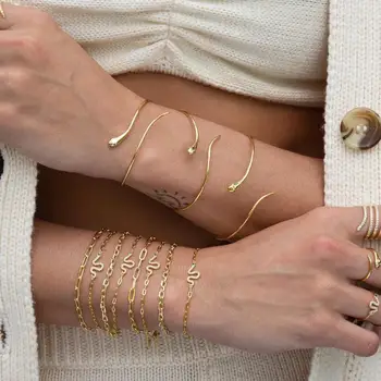 Zlatá barva otevřít, upravit had náramek náramek pro ženy 2020 letní módní ŠPERKY