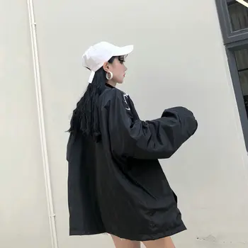 Volné BF harajuku Dámské Oblečení ulzzang oversize Kabáty Podzim Korea styl móda značek žena streetwear Bundy Bederní nové