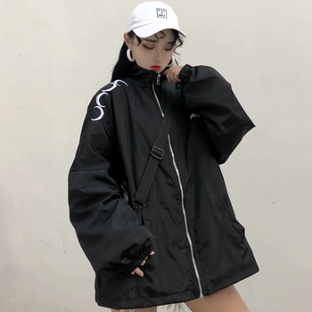 Volné BF harajuku Dámské Oblečení ulzzang oversize Kabáty Podzim Korea styl móda značek žena streetwear Bundy Bederní nové