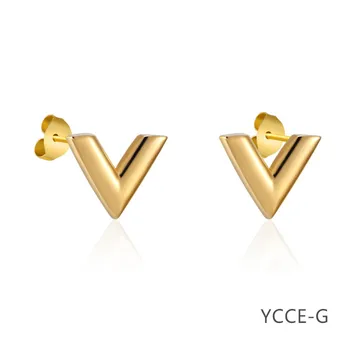 Vzorový Dopis V Krásné Designové Náušnice Elegantní Módní Ženy Šperky Dívka Dary YCCE