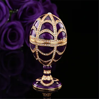 Qifu elegantní fialová barva fabergé vejce tvaru dárkové krabičky na šperky