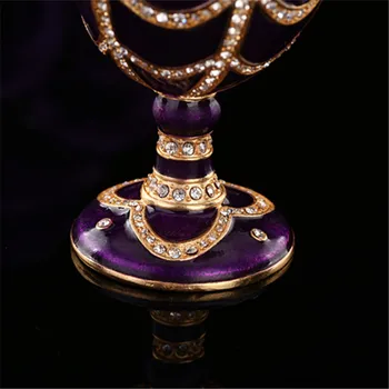 Qifu elegantní fialová barva fabergé vejce tvaru dárkové krabičky na šperky