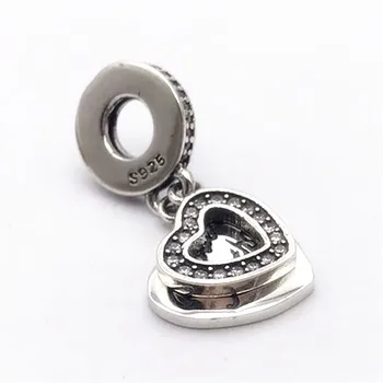 S925 Sterling Silver Barva Nové DIY Handmade Náramek Šperky, Doplňky, Srdce, ve tvaru Srdce Přívěsek Příslušenství