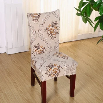 Spandex Stretch Elastický Židle Kryt Květinové Tisk Židle Kryt Pro Svatební Jídelna Hostině Potahy Prachotěsný Domova