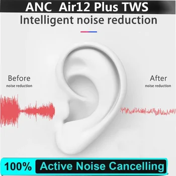 ANC Air12 Plus TWS Bluetooth Sluchátka 5.1 Redukce Šumu Transparentní s Vysokým Rozlišením Super Bass Mikrofon PK i900000 Air3 Max