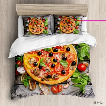 Roztomilý Potravin Povlečení Sendvič Salám Pizza Jídlo Peřinu pro Dospělé Nordic 150 Bed Set Ložní Prádlo 3d Quilt bytový Textil