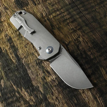CH3005 skládací nůž kuličkové ložisko AUS-8 blade titanové slitiny, carbon fiber handle venkovní přežití camping kapesní nože EDC nástroj