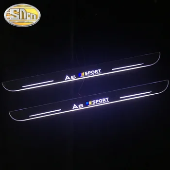 SNCN 4KS Akryl Pohybující se LED Vítejte Pedál Auto Šoupat Deska Pedálu Prahu Dráhy Světla Pro Audi A6 C6 C7 C8 2008 - 2019