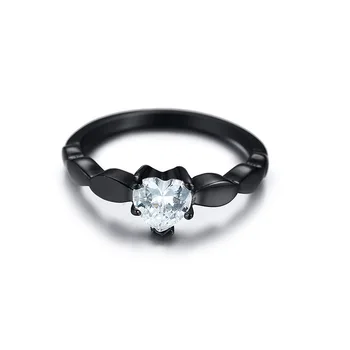 FXM TR36 nejvíce populární nový příchod módní single double ring silver velký kámen černý doprava zdarma