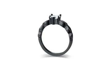 FXM TR36 nejvíce populární nový příchod módní single double ring silver velký kámen černý doprava zdarma