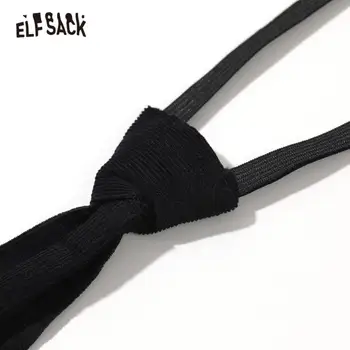 ELFSACK Pevné Pure Single Breasted Ležérní Manšestrové Košili Ženy,2020 Zimě Vintage Tie Přední Zip,korejské Dívčí Baisc Denní Top