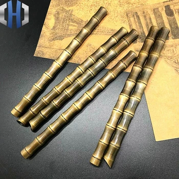 Nové s bambusovými sekci staré mosazné pero EDC ručně vyráběné mosazné pero Vintage podpis pero neutrální