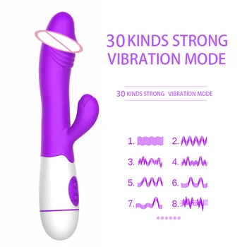 IKOKY Ženské Masturbant Vibrátor Rabbit Vibrátor Duální Vibrační Vaginální Klitoris Stimulátor Sexuální Hračky pro Ženy G-Spot Masér