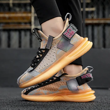 Reflexní barva odpovídající ležérní boty Air cushion sportovní boty Mesh prodyšný ležérní boty Krajka-up odpružení boty