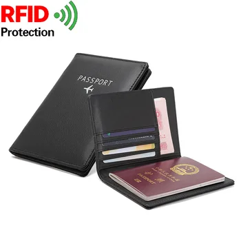 Cestovní Pas Kryt Muži Rfid Peněženka pro Kreditní Karty Pu Kožené Případ cestovní Pas Karty Rfid, Ochrana Cestovní Doklad Organizátor