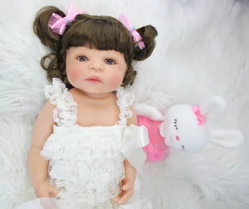 55cm Full Silikonové Vinyl Reborn Naživu Baby Doll Hračky Novorozence Princezna Batole, Děti, Bebe Panenka Dívky Bonecas Dárek k Narozeninám Dítě