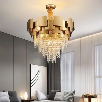 Manggic moderní luxusní lustr domácí dekoraci, lampa, osvětlení, obývací pokoj lampy gold crystal závěsné led lustry