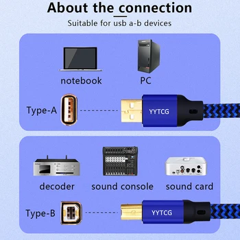 YYTCG hi-fi Kabel USB Vysoce Kvalitní Typ A Typ B hi-fi Datový Kabel Pro PŘEVODNÍK