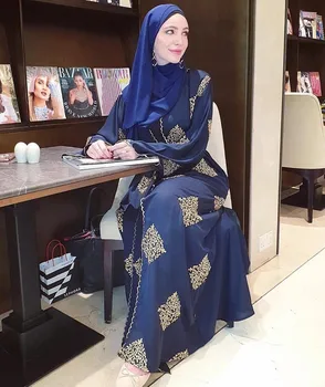 2021 Muslimské Abaya Krajka Koláž Svetr Župan Ramadán Na Blízkém Východě Thobe Populární Arabské Turecko Malajsie Abaya Módní Firmy