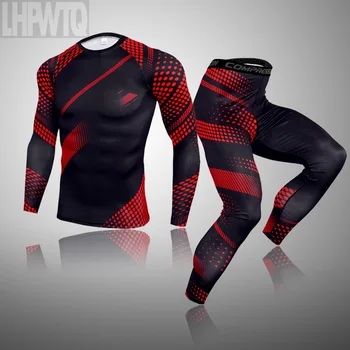 Pánské fitness sportovní kalhoty jogging running suit zimní termoprádlo T-shirt MMA fitness legíny oblek