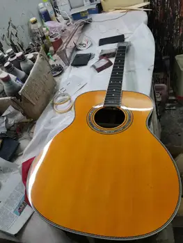Doprava zdarma továrna vlastní OM mayer akustické kytary 14 pražce kytaru s podpisem akustické elektrické kytary