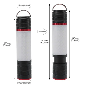BORUiT T6 COB LED Svítilna 6-Režim Zoom Svítilna s Háčkem a Magnetem Venkovní Vodotěsné Kempování, Lov Přenosné Lucerny