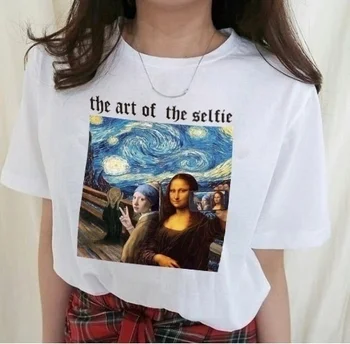 Kuakuayu HJN Letní Módní Monalisa Art T-shirt Bavlna Casual Vtipné Unisex Ženy Krátké Rukávy Bederní
