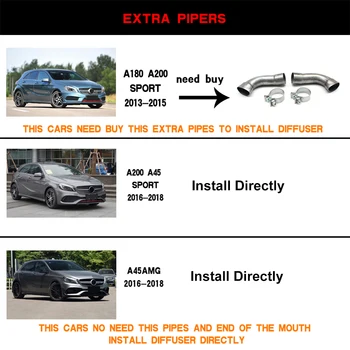 ABS Zadní Difuzor Nárazník Ret Spoiler S Výfukových plynů pro Mercedes-Benz A Class W176 A45 AMG A180 A200 Hatchback, 4 Dveře 2013 - 2018