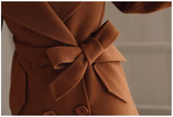 2018 Ženy Podzim Zimní Kabáty Bundy v teple Bavlna Polstrované vlna směsi pevné nadměrně velké Vysoce Kvalitní Dlouhý Kabát Manteau Femme