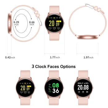 KW19 Ženy Chytré hodinky Srdeční frekvence monitoru Multi-Jazyky Vodotěsné Muži sportovní Fitness Tracker smartwatch pro IOS a Android